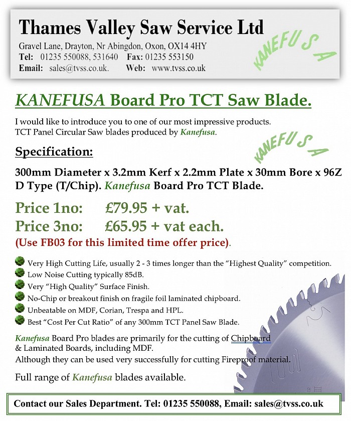 Probably the BEST TCT Table Saw available today. Kanefusa.