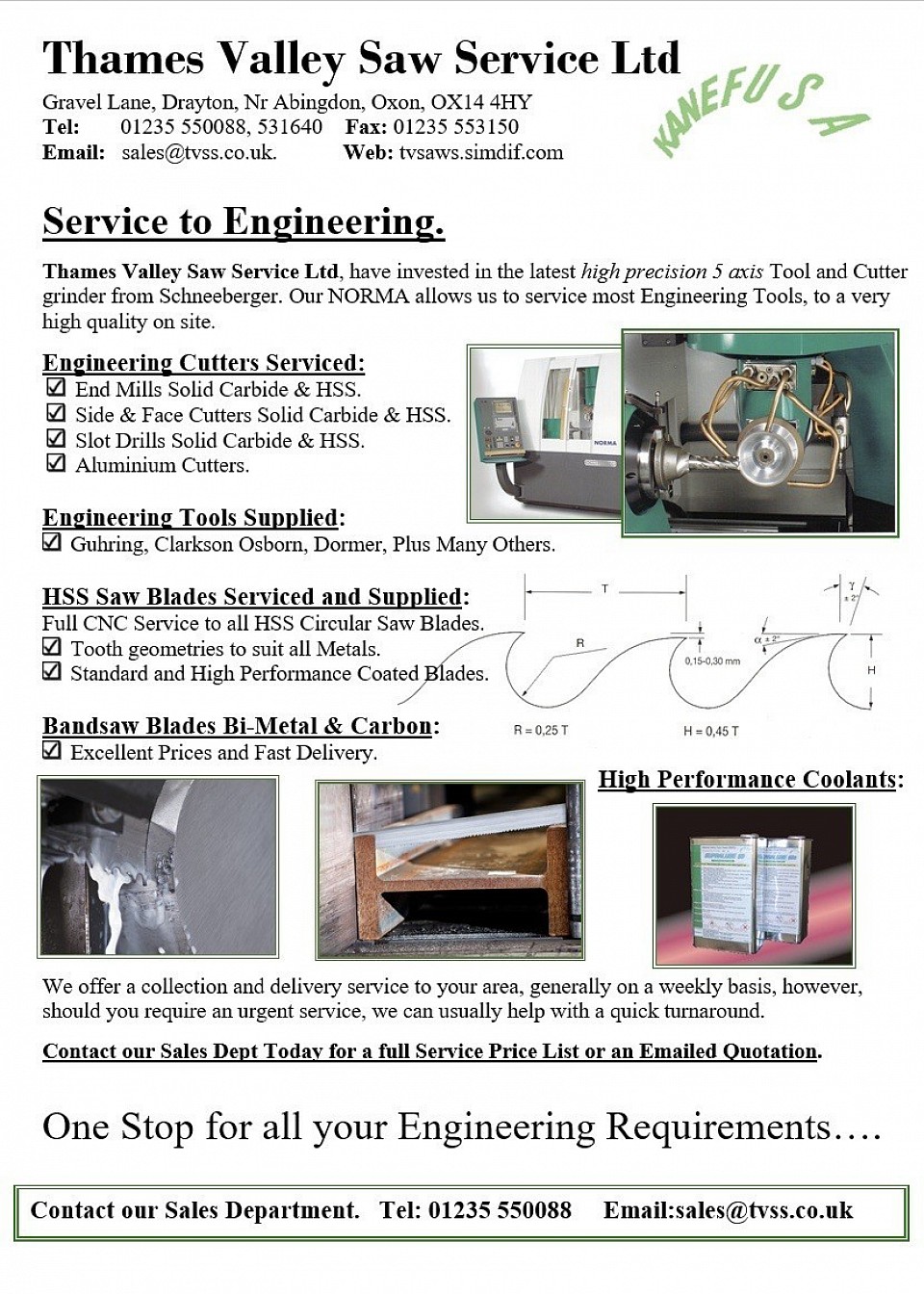 Engineering tool service and supply.