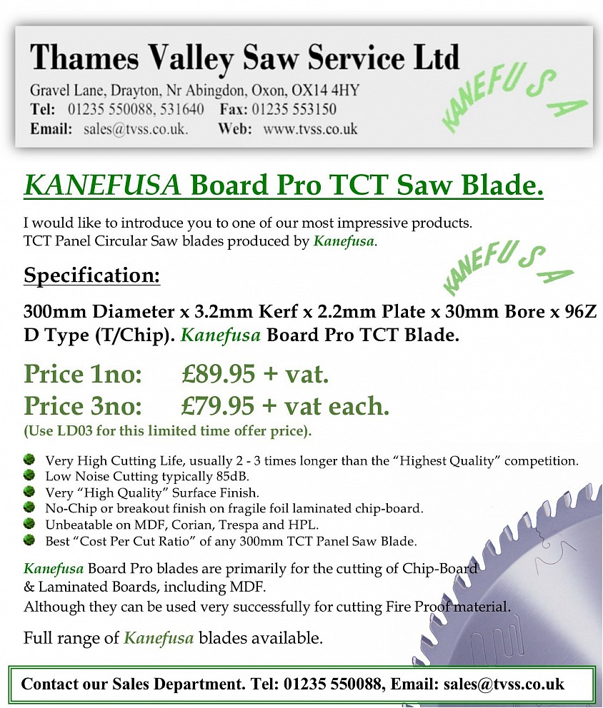 Probably the BEST TCT Table Saw available today. Kanefusa.
